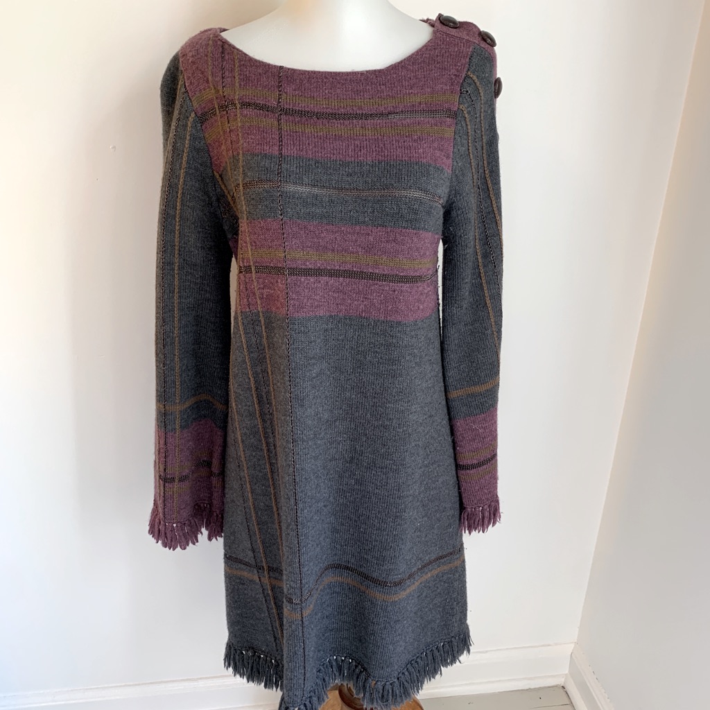 Nanette Lepore Tea In Tartan Plaid Sweater Dress Size M